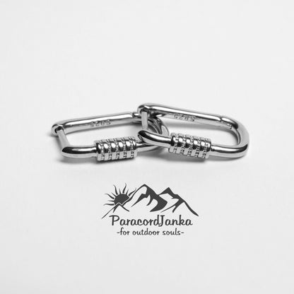 Silver Climbing Carabiner Earrings Jewelry Gift