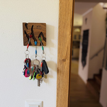 Walnut Wood Climbing Key Holder for Climbers Gift