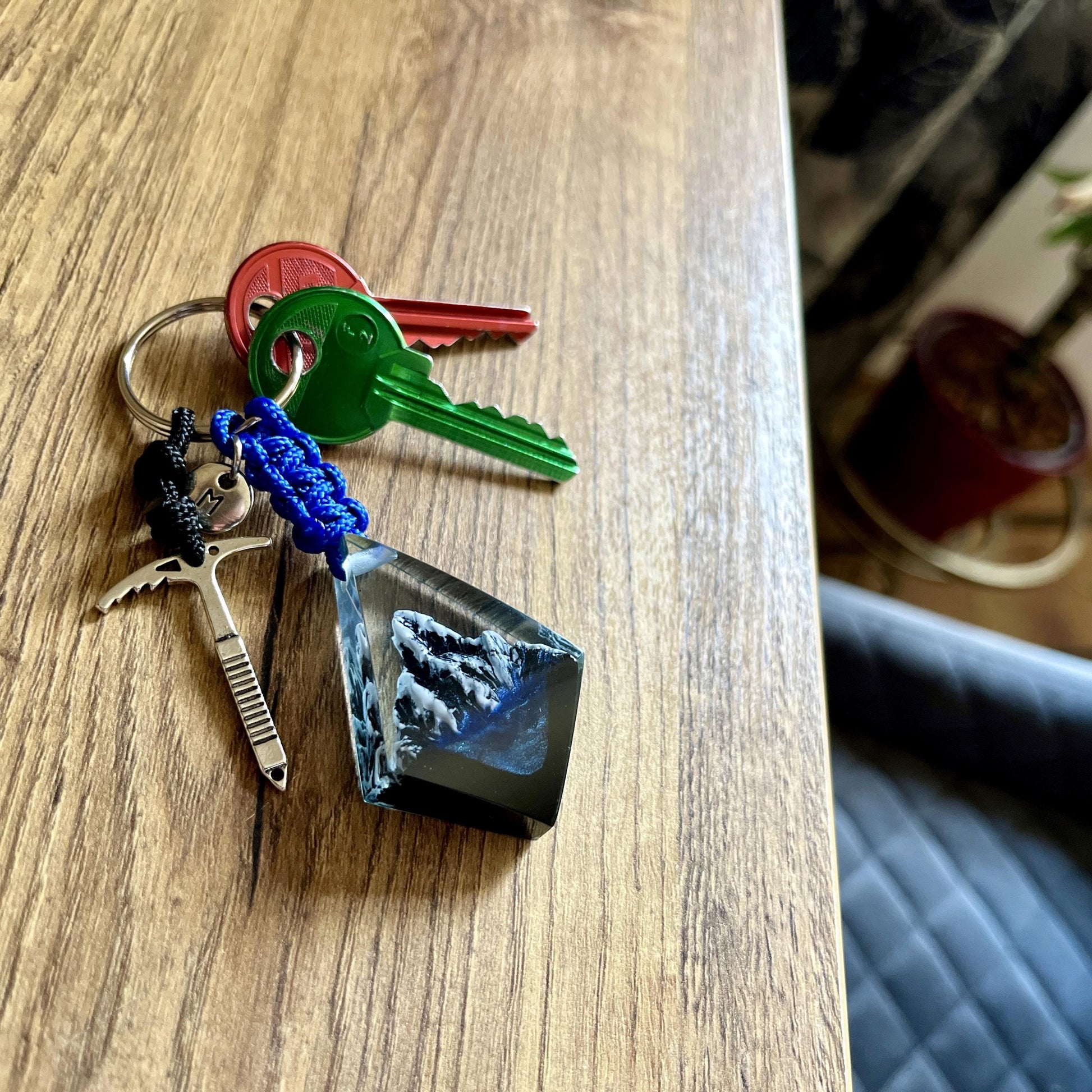 Name Mountain Resin Keychain, Climbing Jewelry, Mountain Gift