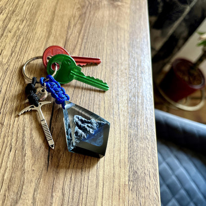 Name Mountain Resin Keychain, Climbing Jewelry, Mountain Gift