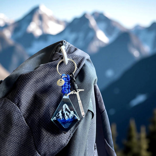 Name Mountain Resin Keychain, Climbing Jewelry, Mountain Gift