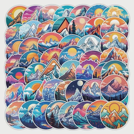 50 pieces Mountain Stickers Gift