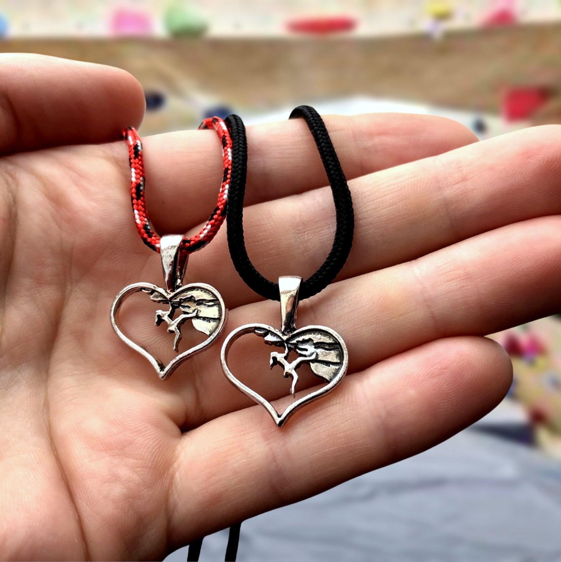 Heart Climbing Girl Necklace Jewelry, Gift for Climber