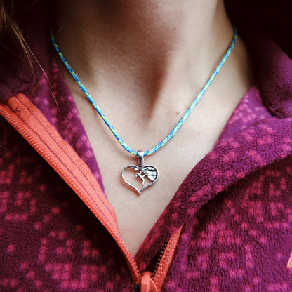Heart Climbing Girl Necklace Jewelry, Gift for Climber
