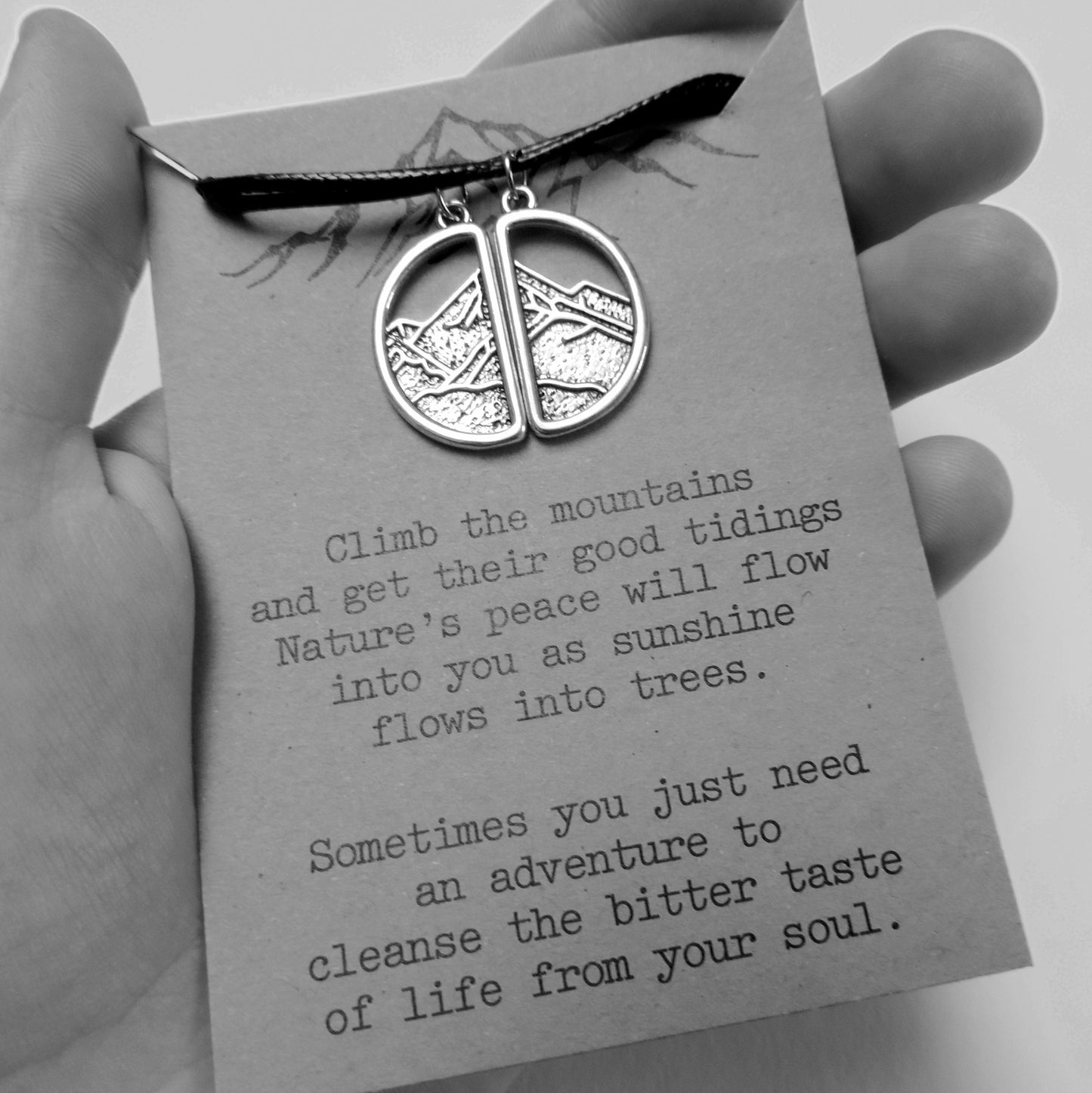 Couple Mountain Necklaces, Climbing Jewelry, Gift for Mountain Lover