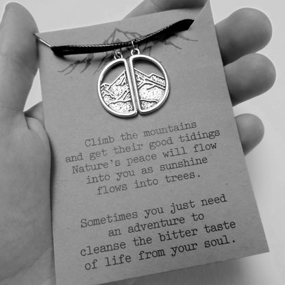 Couple Mountain Necklaces, Climbing Jewelry, Gift for Mountain Lover