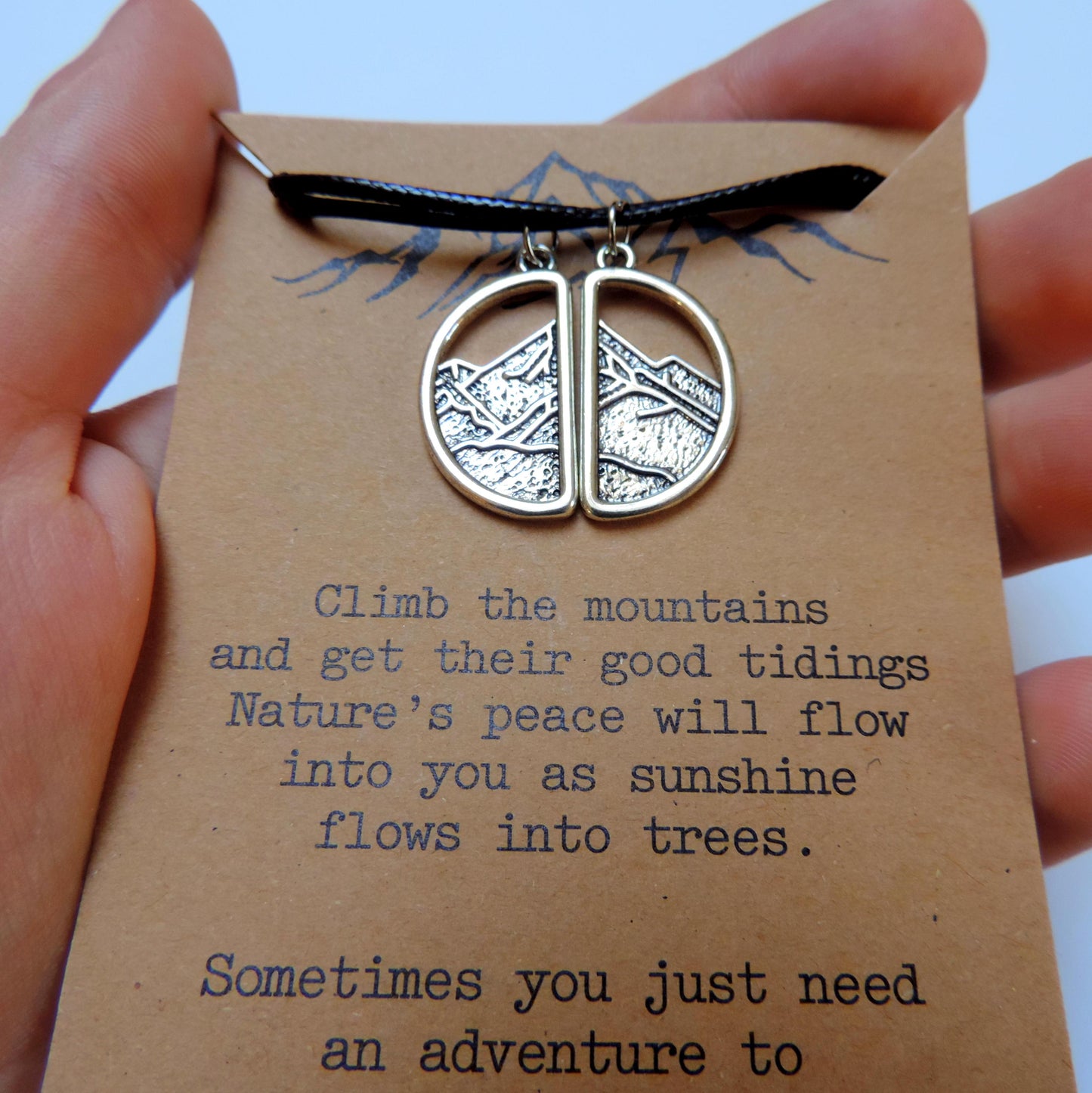 Couple Mountain Necklaces, Climbing Jewelry, Gift for Mountain Lover