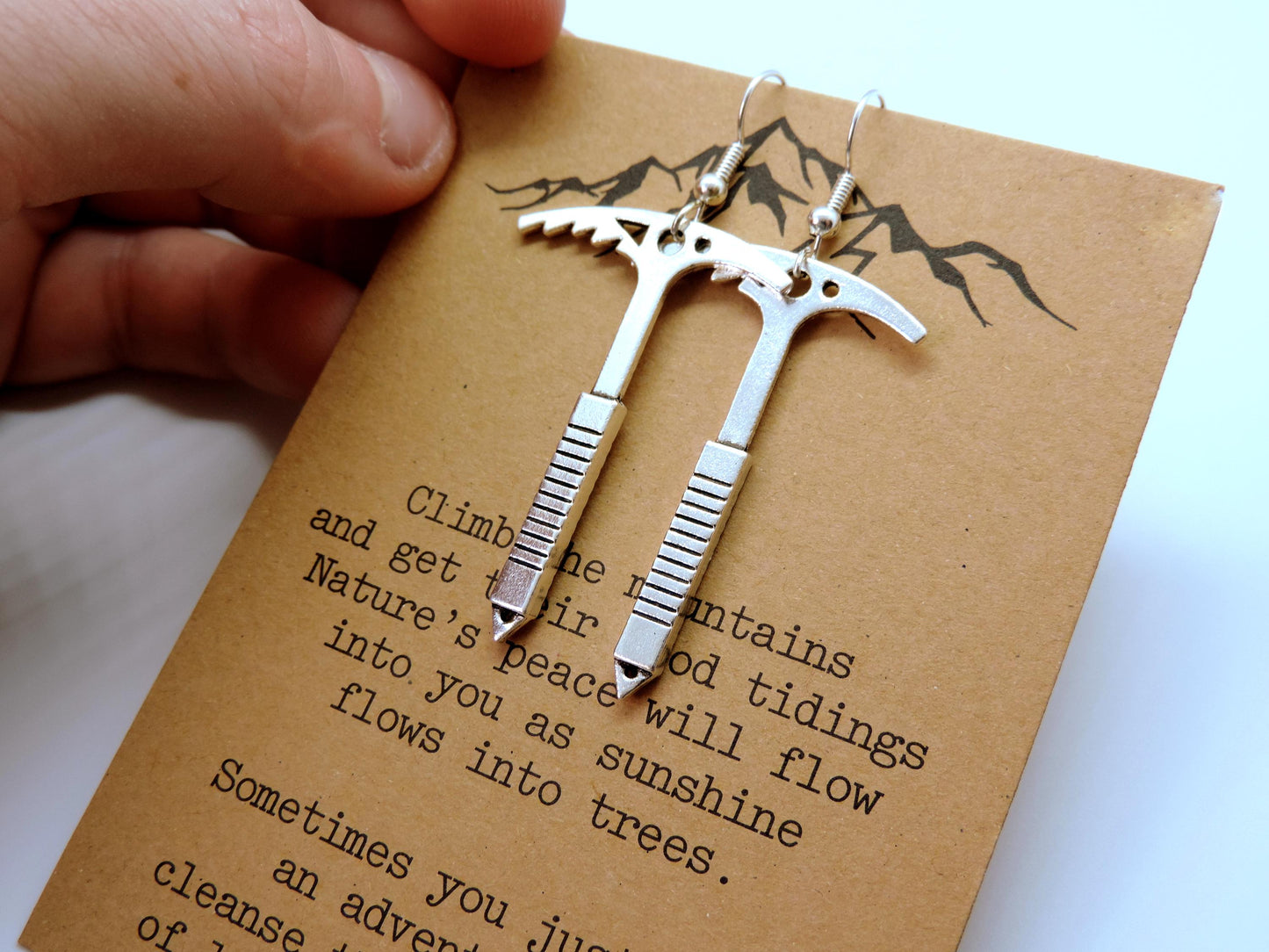 Ice Axe Earrings Climbing Gift