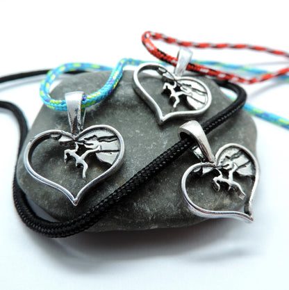 Heart Climbing Girl Necklace Jewelry, Gift for Climber