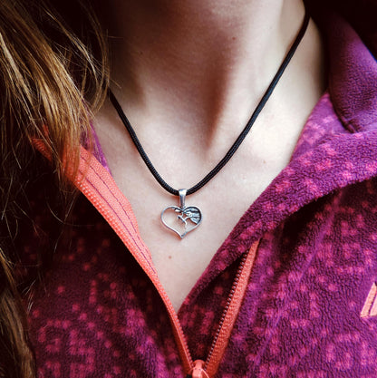 Heart Climbing Girl Necklace Jewelry, Gift for Climber