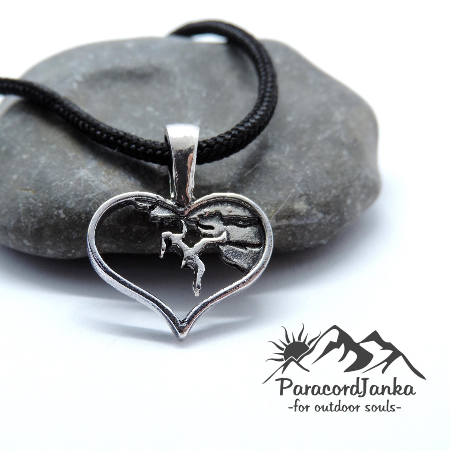 Heart Climbing Girl Necklace Jewelry, Gift for Climber