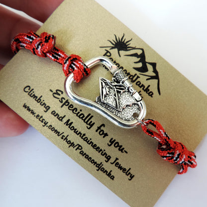 Climbing Carabiner Mountain Bracelet, Climbing Jewelry