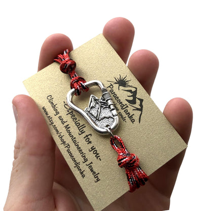 Climbing Carabiner Mountain Bracelet, Climbing Jewelry