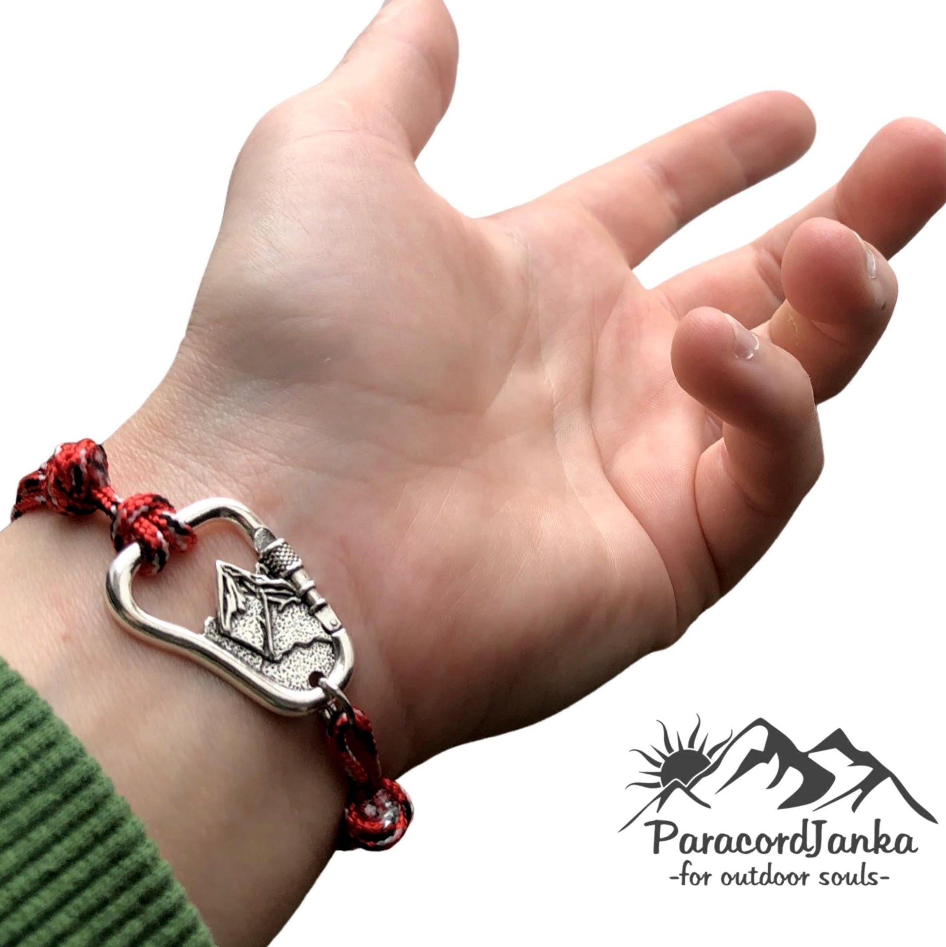 Climbing Carabiner Mountain Bracelet, Climbing Jewelry