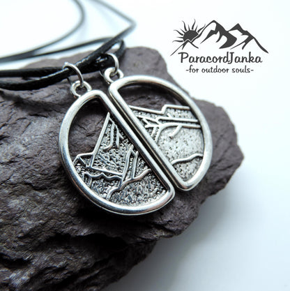 Couple Mountain Necklaces, Climbing Jewelry, Gift for Mountain Lover