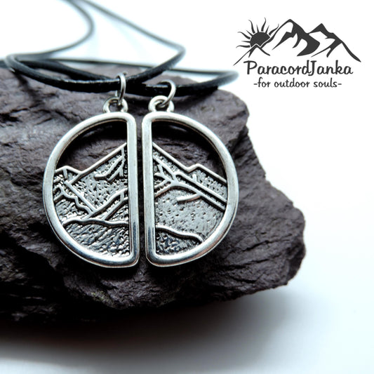 Couple Mountain Necklaces, Climbing Jewelry, Gift for Mountain Lover