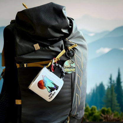 Mountain Wolf Camping Enamel Mug Gift with Bracelet