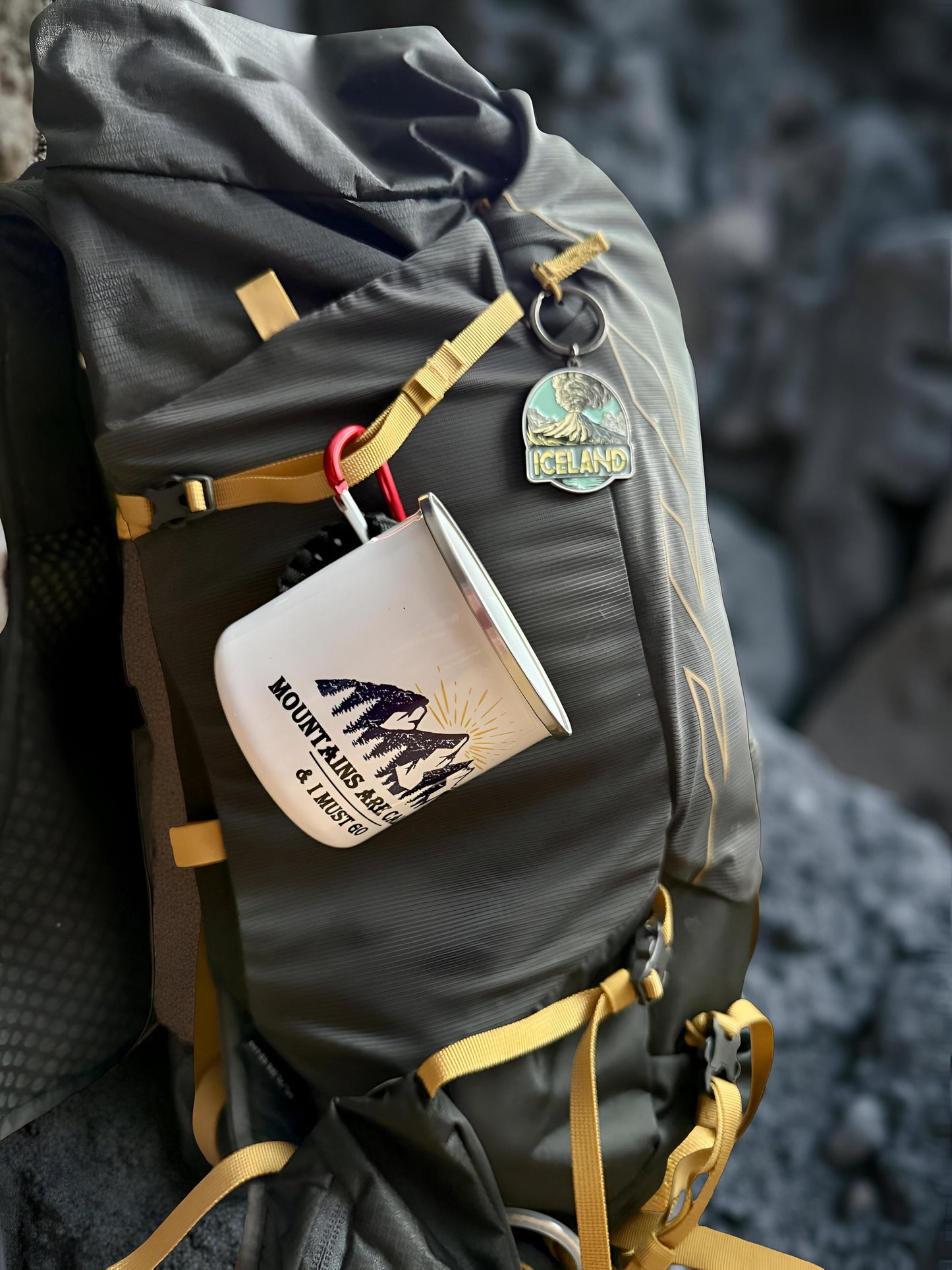 Mountain Camping Enamel Mug Gift with Bracelet