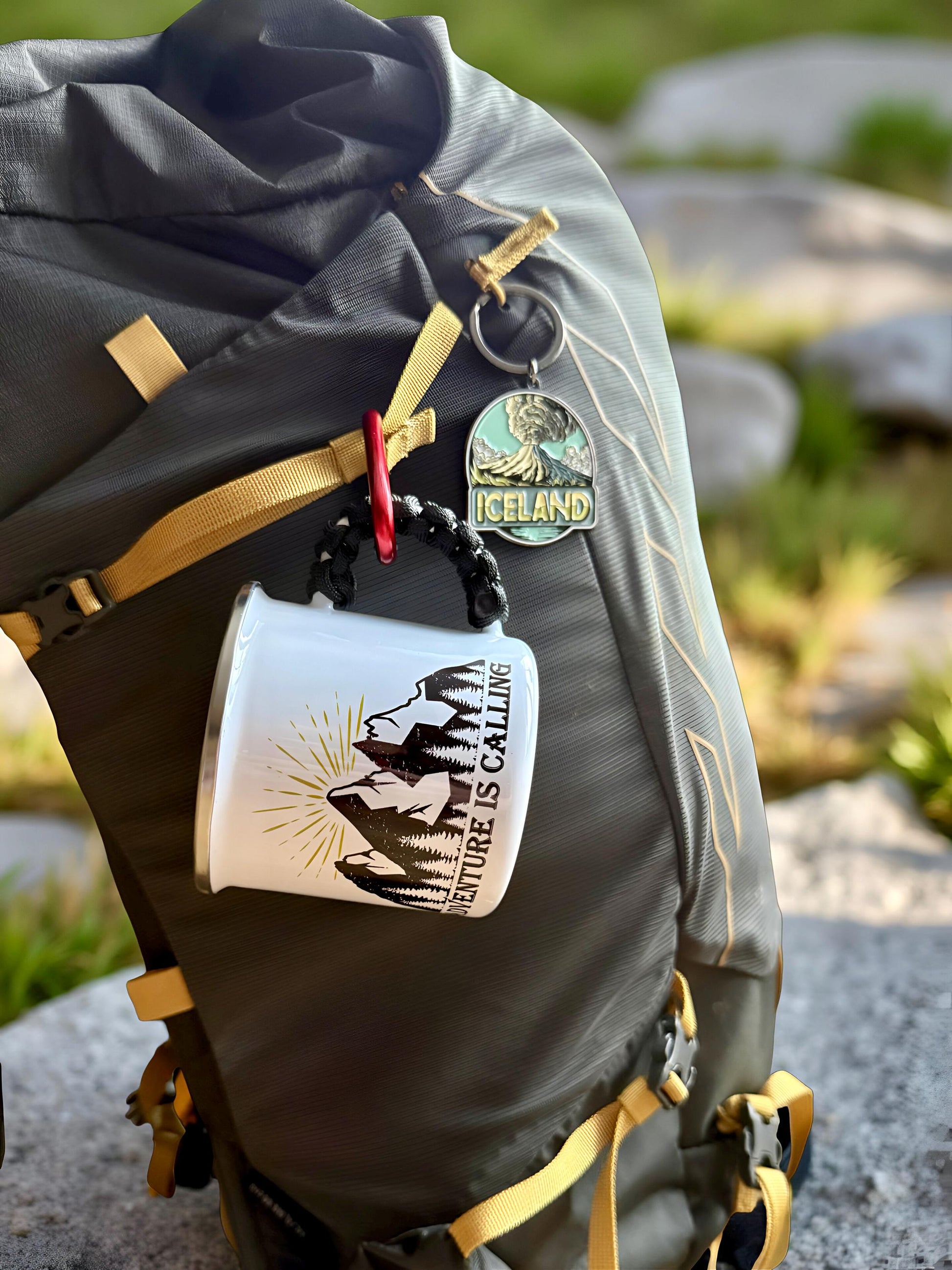 Mountain Camping Enamel Mug Gift with Bracelet