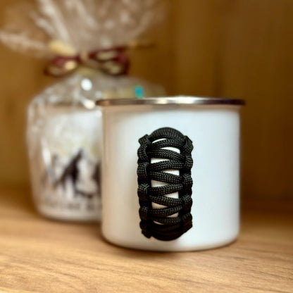 Mountain Wolf Camping Enamel Mug Gift with Bracelet