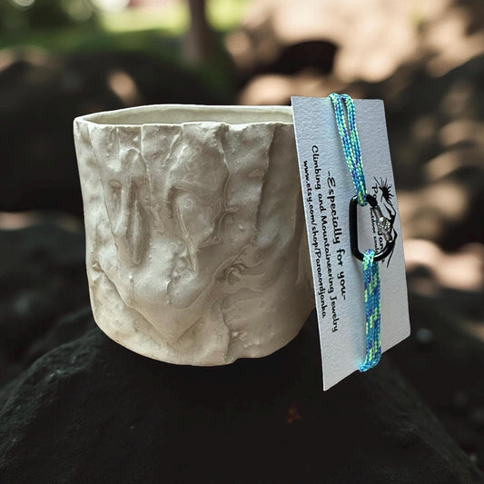 Rock Climbing Mug and Bracelet Gift for Hiker and Climber
