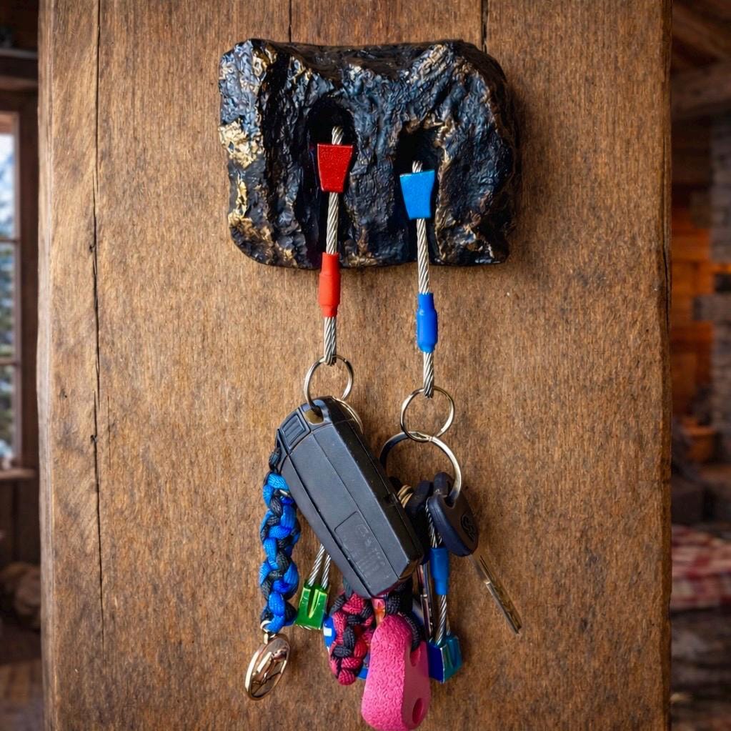 Black Climbing Keyholder - 2 keys version