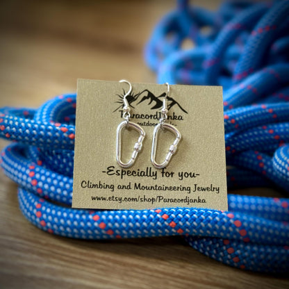 Climbing Carabiner Earrings, Climbing Jewerly, Gift for Climber