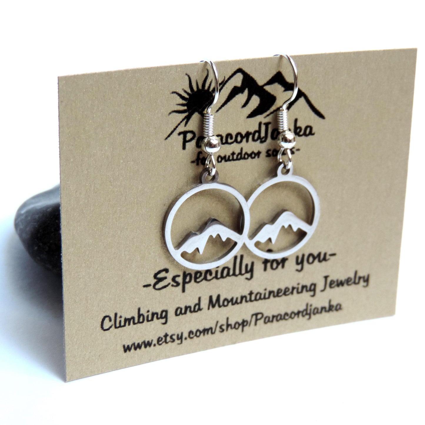 Mountain Earrings, Climbing Gift