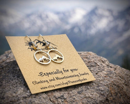 Mountain Earrings, Climbing Gift