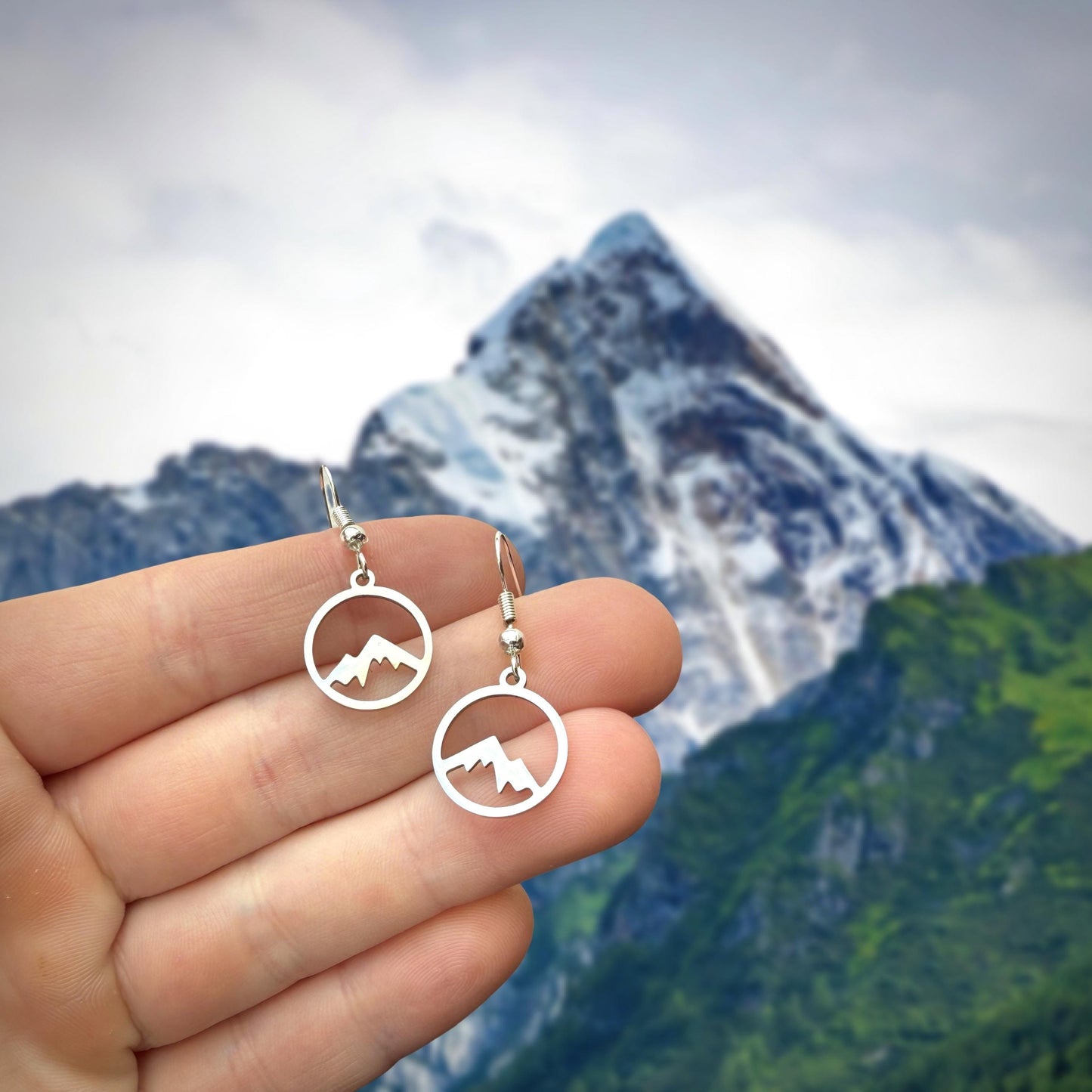 Mountain Earrings, Climbing Gift