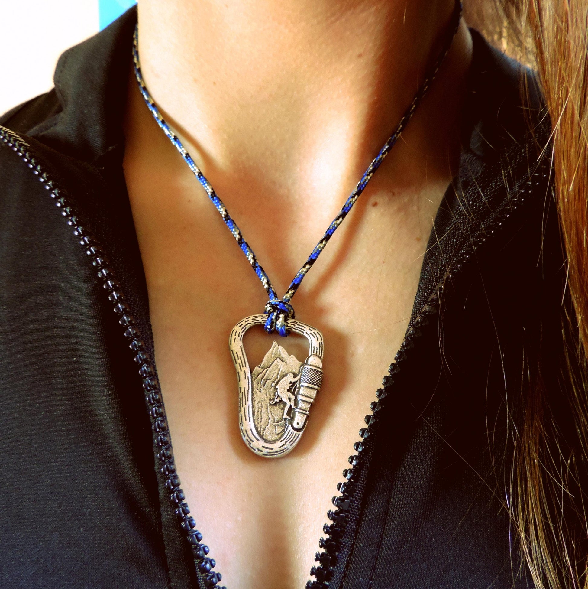 Carabiner Climbing Mountain Necklace