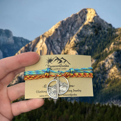 Couple Mountain Bracelets, Climbing Jewelry, Gift for Mountain Lover