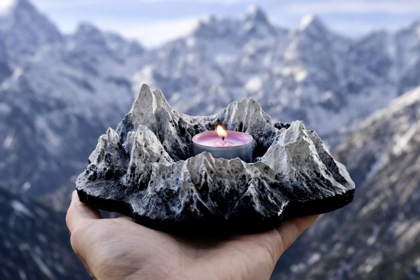 Mountain Candle Holder, Mountain Gift, Hiking Climbing Mountain Decor
