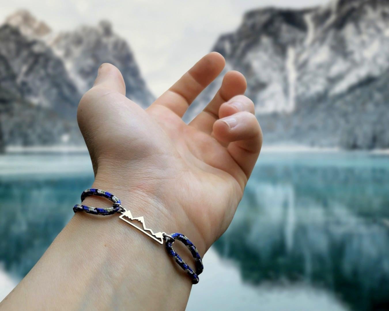Couple Mountain Bracelets, Climbing Jewelry, Gift for Mountain Lover