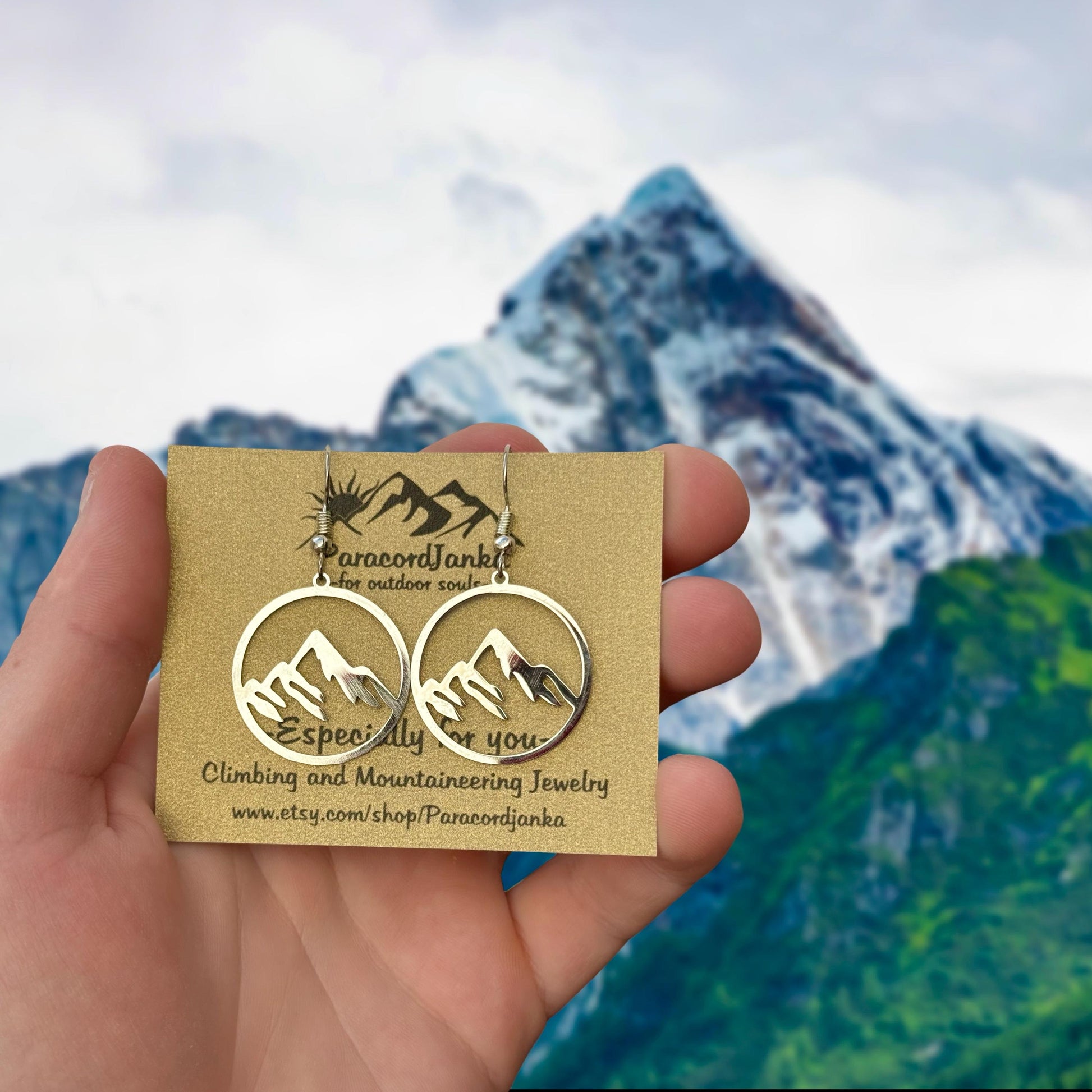 Mountain Earrings Climbing Gift