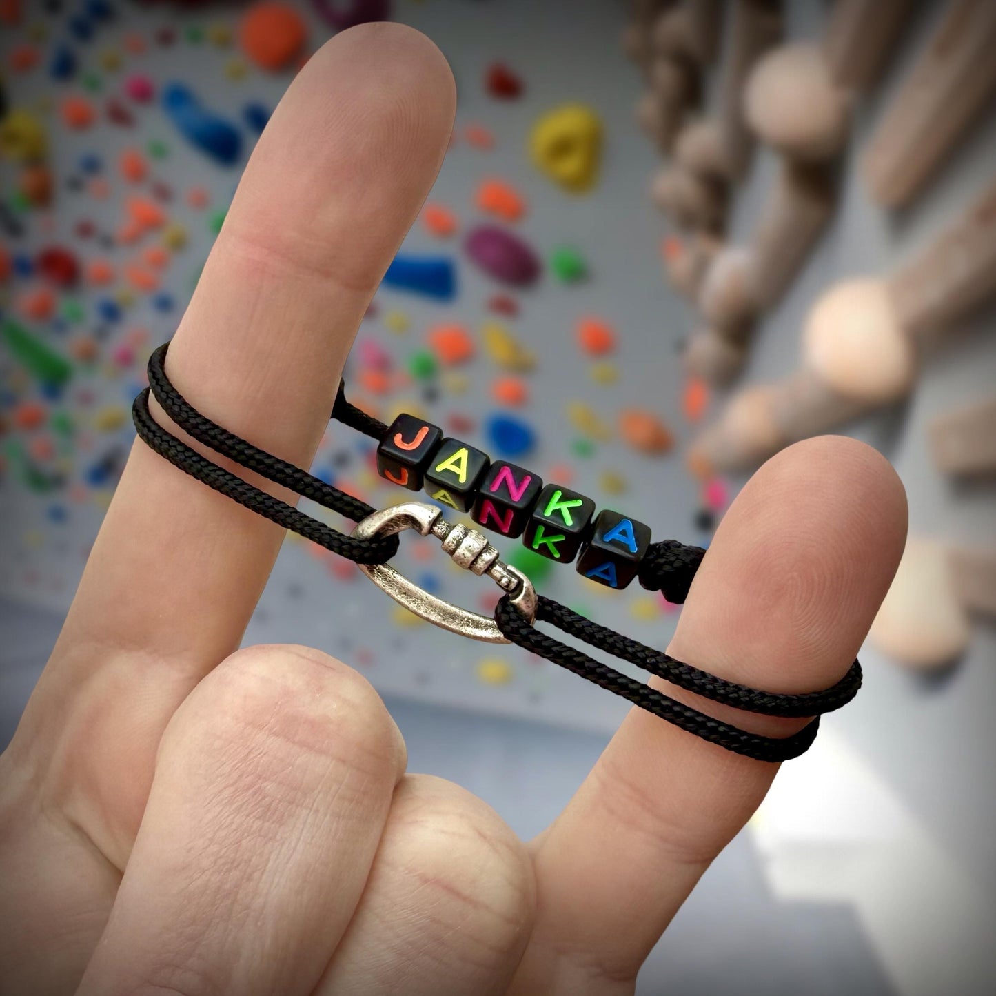 Name Climbing Bracelet, Climbing Carabiner Jewelry Gift