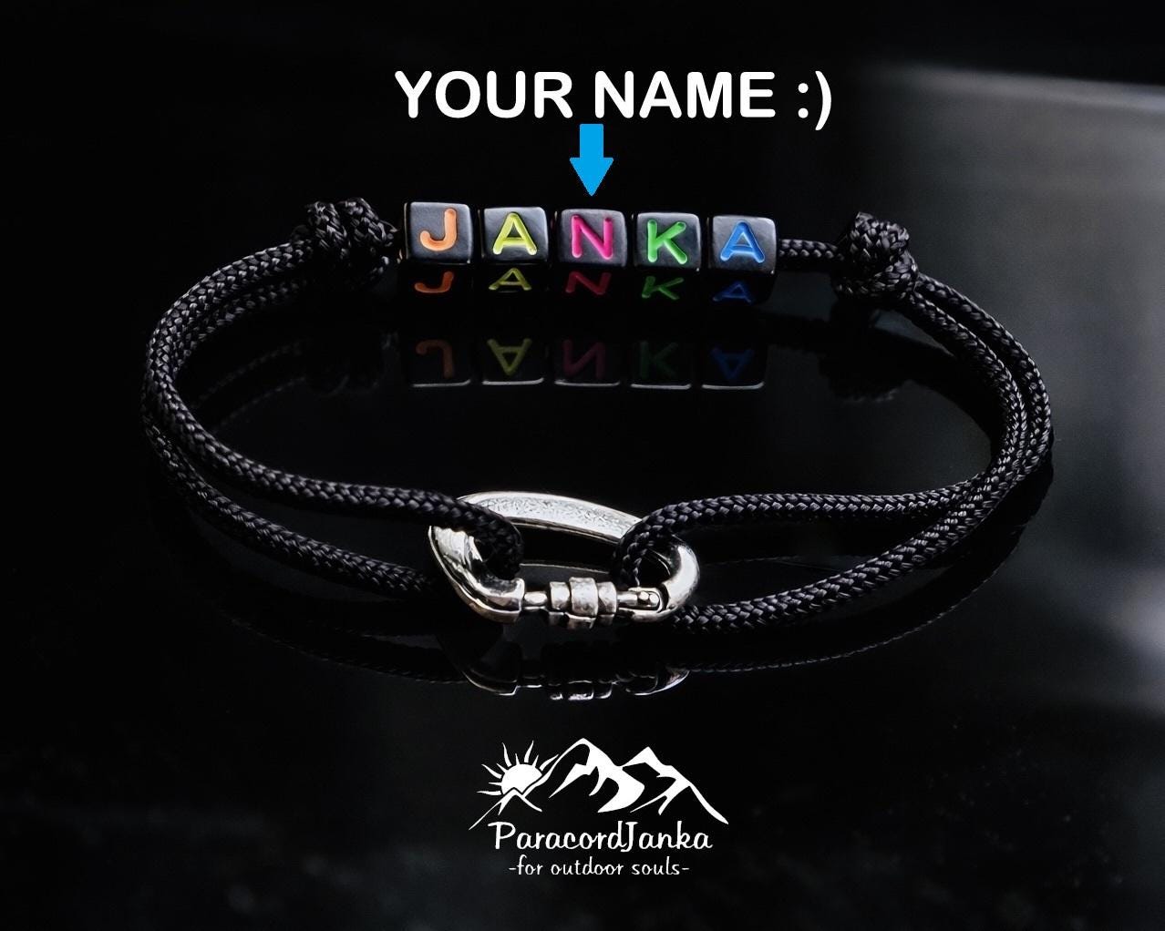 Name Climbing Bracelet, Climbing Carabiner Jewelry Gift