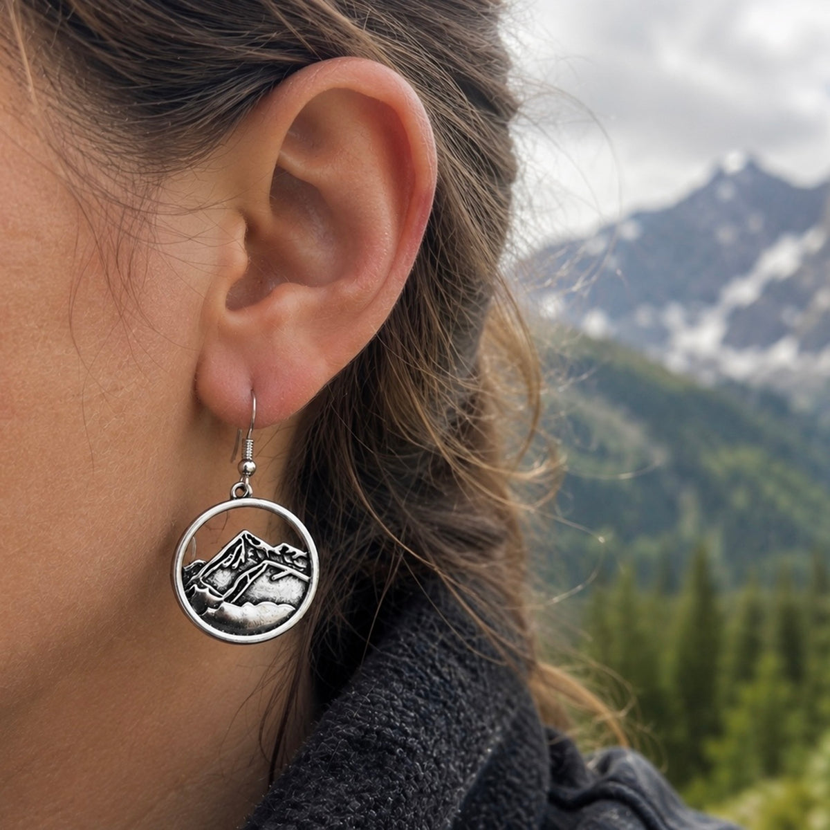 Mountain Earrings Climbing Gift