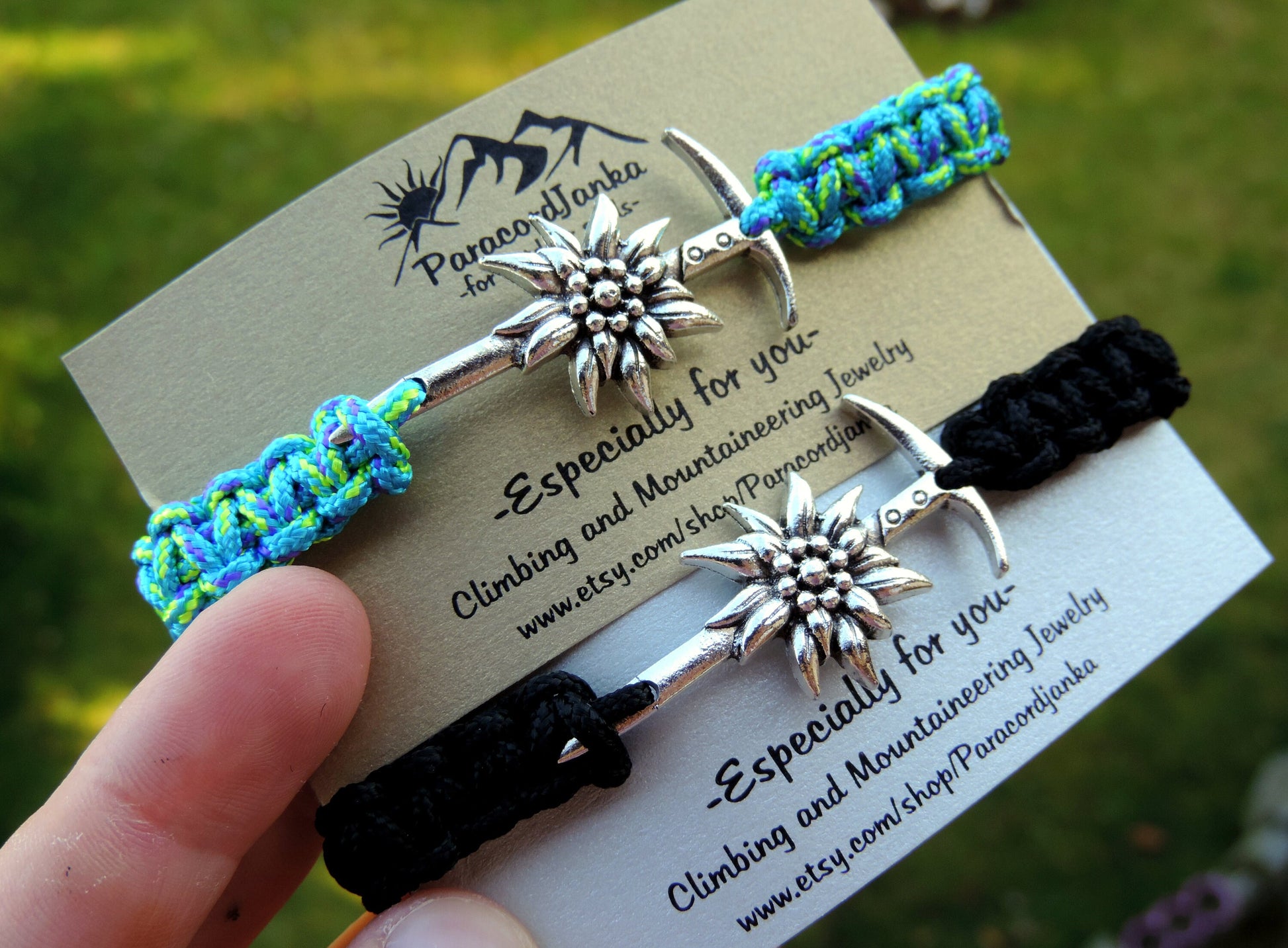 Ice Axe Flower Bracelet, Hiking Jewelry, Gift for Mountain Lovers