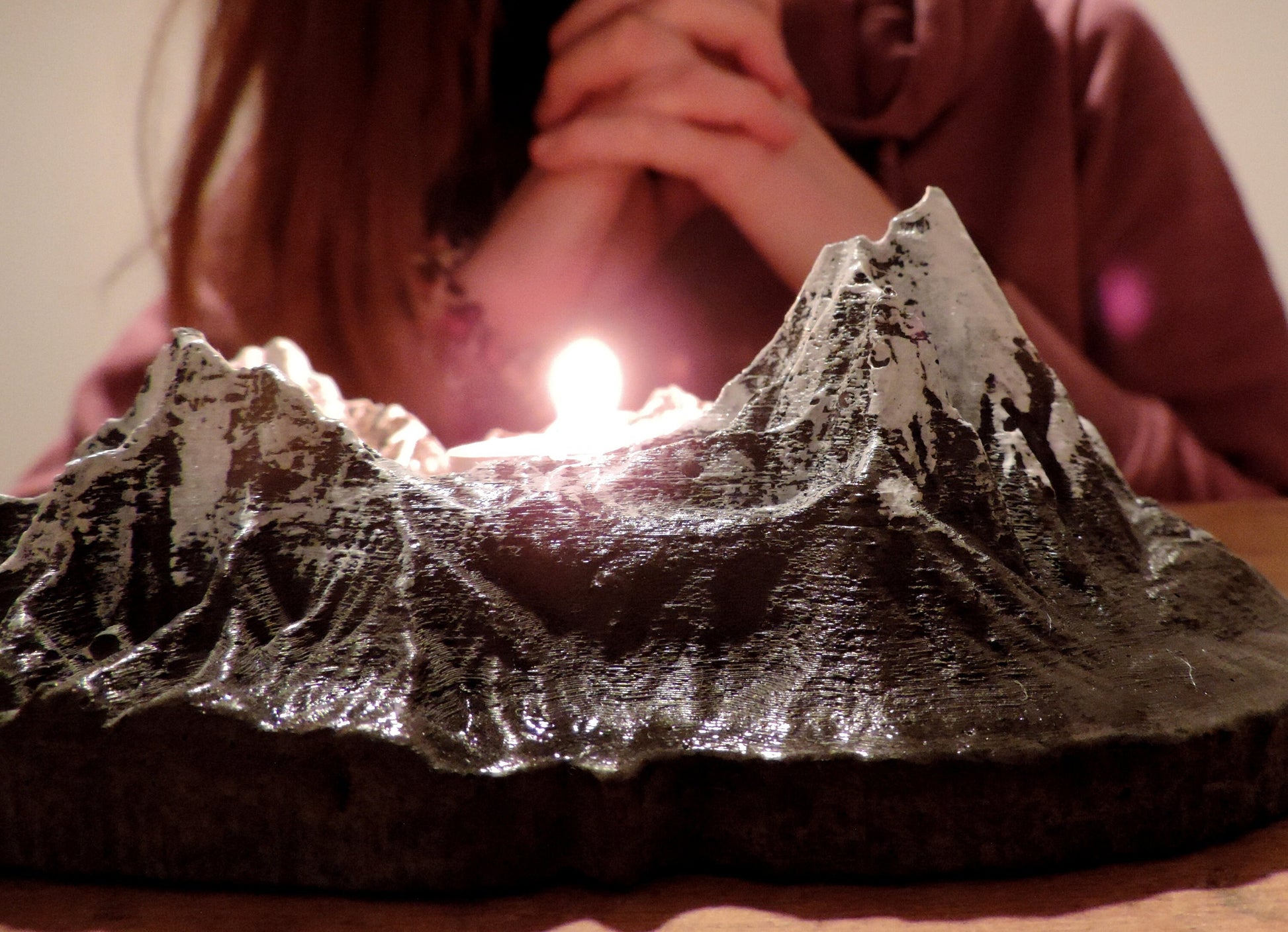 Mountain Candle Holder, Mountain Gift, Hiking Climbing Mountain Decor