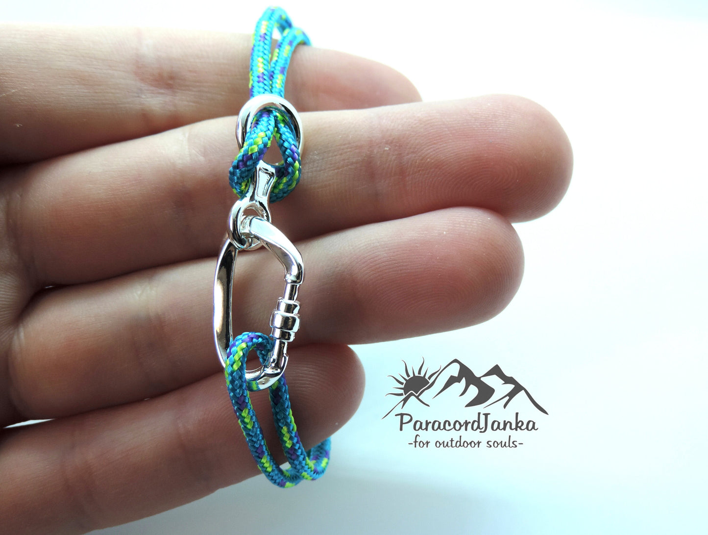 Tyrkys Climbing Bracelet Carabiner and Climbing 8, Gift for Climber, Climbing Jewelry