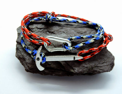 Climbing Bracelet, Gift for Climber, Carabiner Ice Axe Bracelet