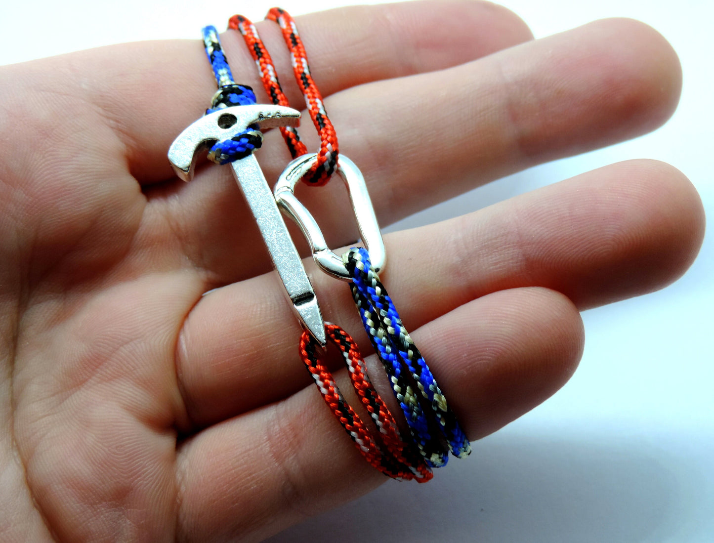 Climbing Bracelet, Gift for Climber, Carabiner Ice Axe Bracelet