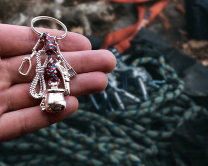 Climbing Gear Keychain, Gift for Climbing Lovers, Climbing Carabiner