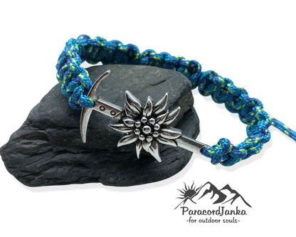 Ice Axe Flower Bracelet, Hiking Jewelry, Gift for Mountain Lovers