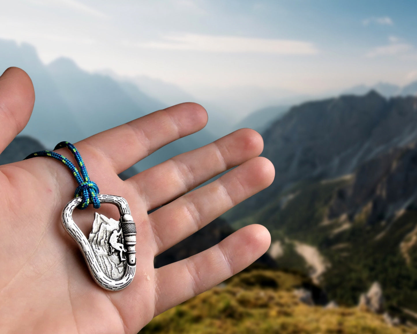 Carabiner Climbing Mountain Necklace