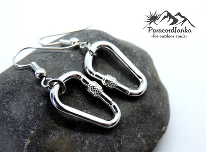 Climbing Carabiner Earrings, Climbing Jewerly, Gift for Climber