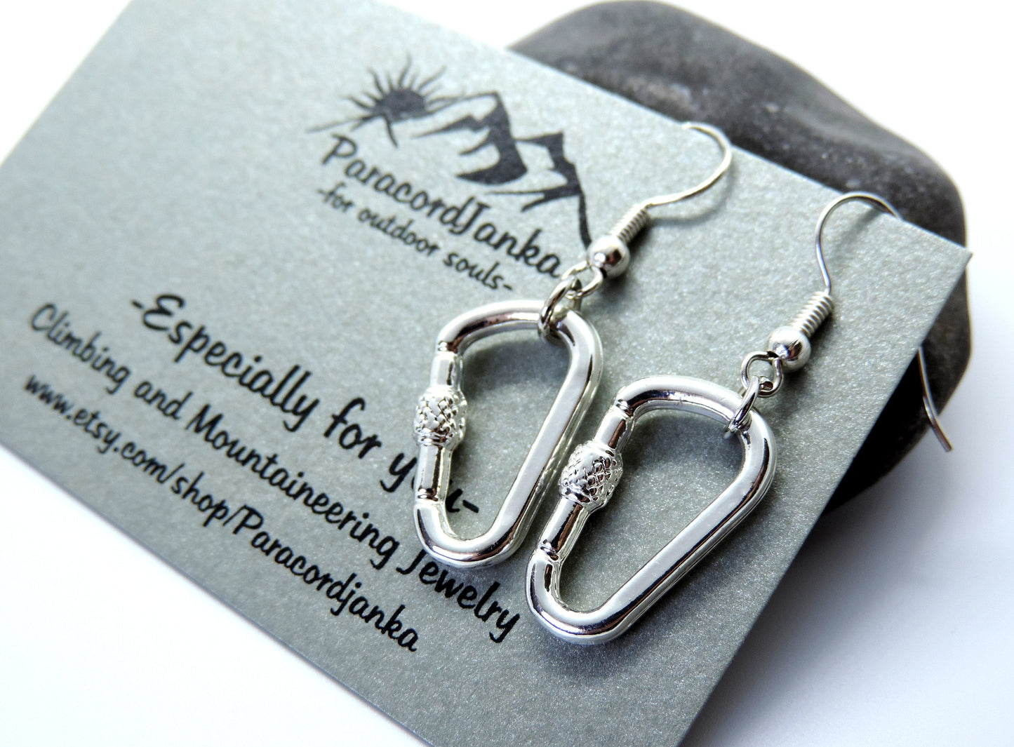 Climbing Carabiner Earrings, Climbing Jewerly, Gift for Climber