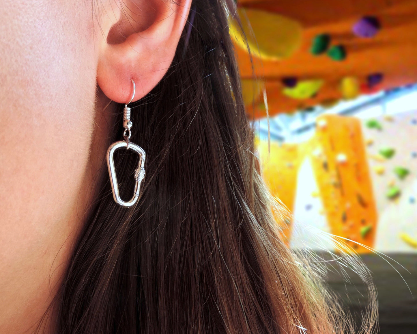 Climbing Carabiner Earrings, Climbing Jewerly, Gift for Climber