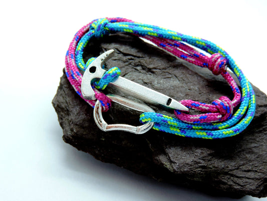 Climbing Bracelet, Gift for Climber, Carabiner Ice Axe Bracelet